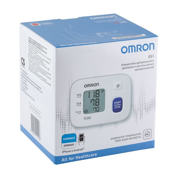 Тонометр Omron RS1 (HEM-6160-E) автоматический на запястье гарантия 5 лет