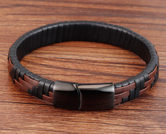 Чоловічий шкіряний браслет Primo Cowboy Lux 21 - Black | Зображення 4