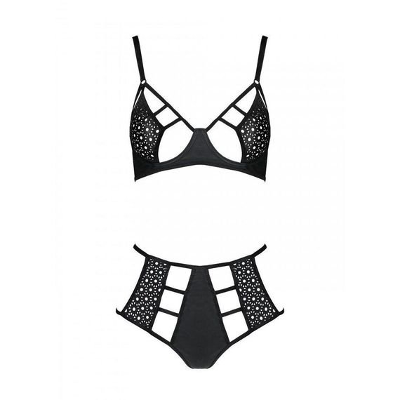 Комплект з екошкіри: бюстгальтер та трусики з перфорацією Tamaris Set black L/XL — Passion | Зображення 2