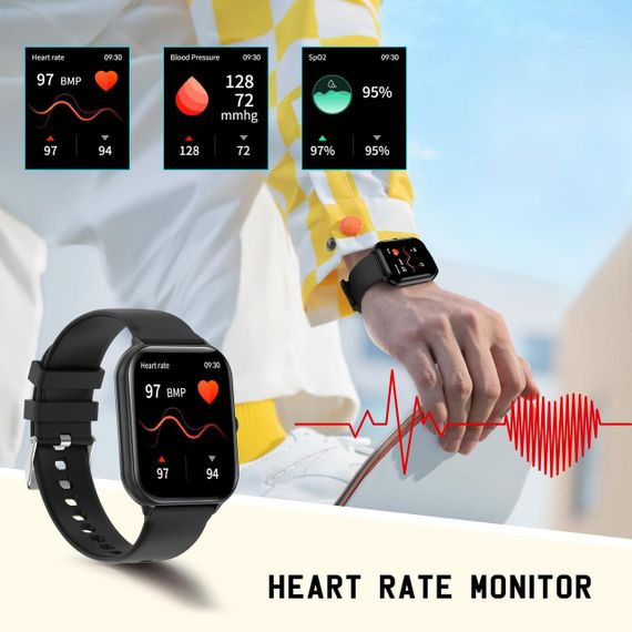 Часы с датчиком сердечного ритма Smartwatch T17 для мужчин и женщин, 1,95-дюймовые , IP67 Android, iOS | Зображення 2