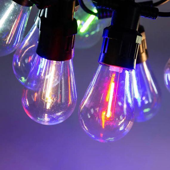 Гирлянда уличная в стиле ретро светодиодная мультиколор S14 на 10 LED ламп длиной 5 метров S14ML | Зображення 6