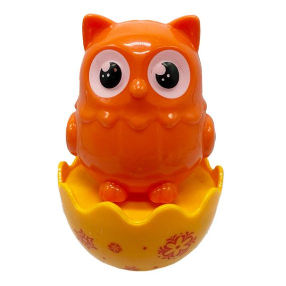 Детская неваляшка "Попугайчик" 657-55(Orange) 7,5 см, погремушка