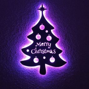 Панно декоративне картина на стіну Ялинка LED 16 кольорів пульт 375x570 acr-p000005