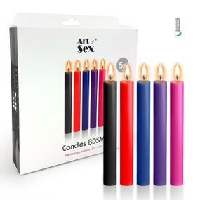 Набор восковых свечей Art of Sex Thin 16 см (5 шт), низкотемпературные, тонкие Sex Aura