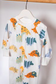 Ромпер для малюка на блискавці двонитка з начосом, розмір 68-92 принт Діно 92