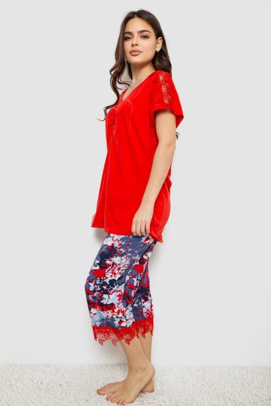 Пижама женская с принтом  -уценка, цвет красный, 243R1602-006-U-1 | Зображення 2