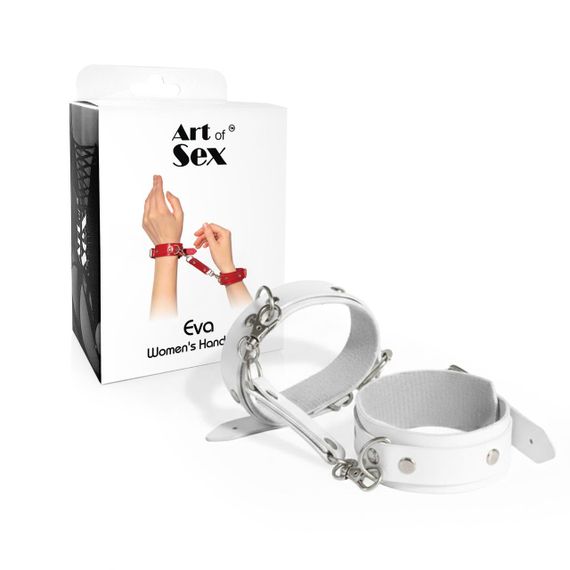 Наручники із екошкіри Art of Sex - Eva, колір білий Sex Aura | Зображення 1