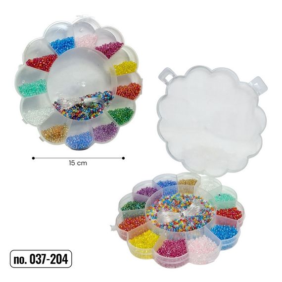 Набор бисера для создания украшений 037-204 в пластиковом боксе | Зображення 1