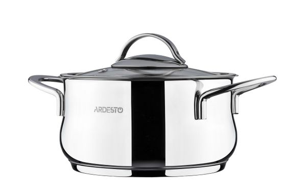 Кастрюля Ardesto BLACK MARS, стеклянная крышка, 3 л, нержавеющая сталь (AR0730S) | Зображення 1