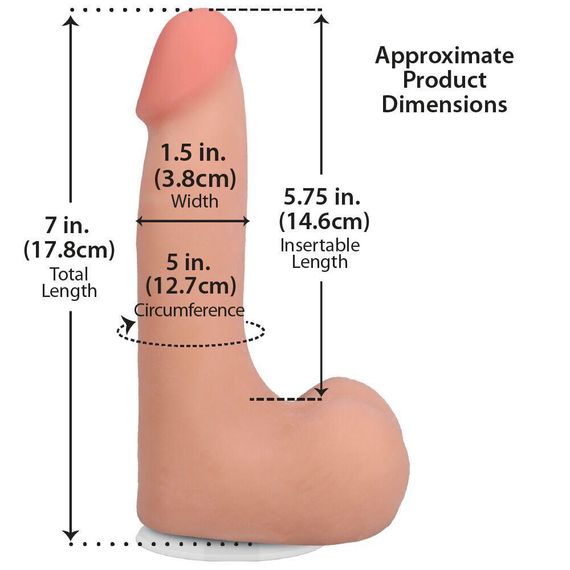Фалоімітатор Doc Johnson The Realistic Cock ULTRASKYN 7 Inch with Balls Vanilla (м'яте паковання!!!) Sex Aura | Зображення 5