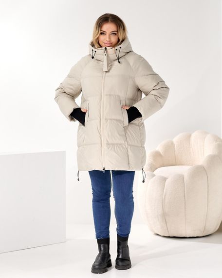 Світла тепла куртка преміум якості батал | Зображення 1