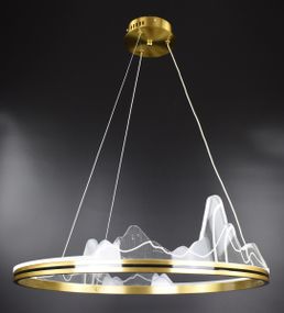 Люстра світлодіодна підвісна LED світильник для квартири на стелю лед 26897 Латунь 35-150х50х50 см.