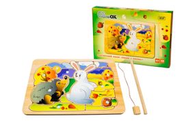 Пазл-сортер Puz-14475 "Їжак і Заєць" магнітний в коробці р. 31.5x22x4.5 см PuzzleOk