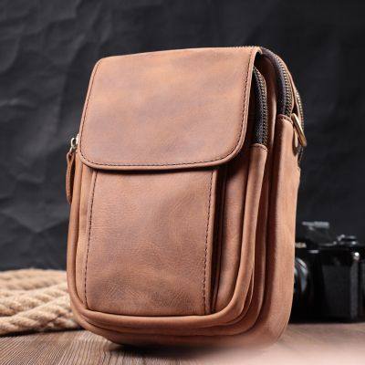 Сумка Vintage Винтажная для мужчин из натуральной кожи Коричневая (22811) | Зображення 4