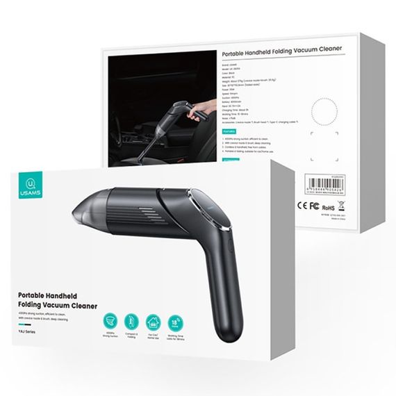 Портативный пылесос Usams US-ZB259 YAJ Series 4300Pa 4000mAh Black | Зображення 1