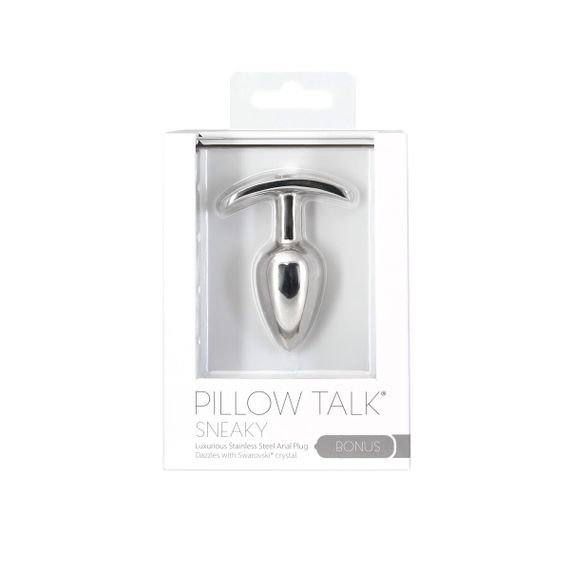 Анальная пробка Pillow Talk Sneaky Luxurious Stainless Steel Anal Plug с кристаллом Swarovski | Зображення 3