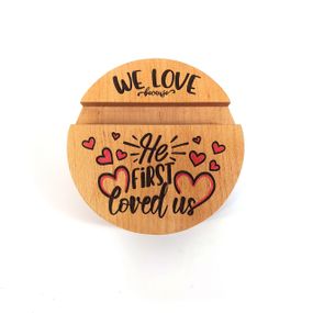 Держатель под смартфон планшет We love 10х10х2 см Мастерская мистера Томаса дерево лак