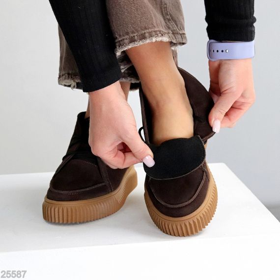 Замшевые ботинки дезерты в стиле casual на утолщенной подошве цвет Шоколад | Зображення 6