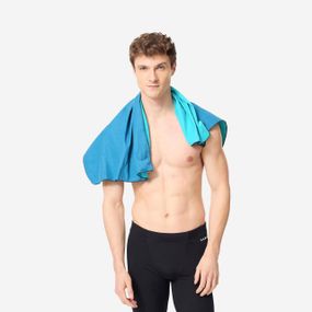 Рушник з мікрофібри розмір M 60 × 80 см двосторонній синій/зелений