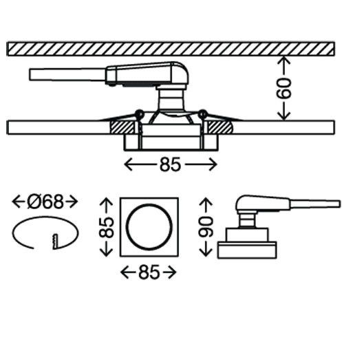 Світильник вбудований для ванної ATTACH 1xGU10/3W/230V Briloner, Briloner 7200-016 | Зображення 1