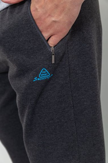 Спорт чоловічі штани на флісі, колір темно-сірий, 244R4740 | Зображення 4