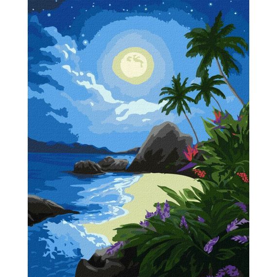 Картина по номерам "Лунная ночь" ©annasteshka Идейка KHO2730 40х50 см