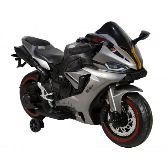 Дитячий електромотоцикл Spoko 1900S сірий мотоцикл на акумуляторі 42300212