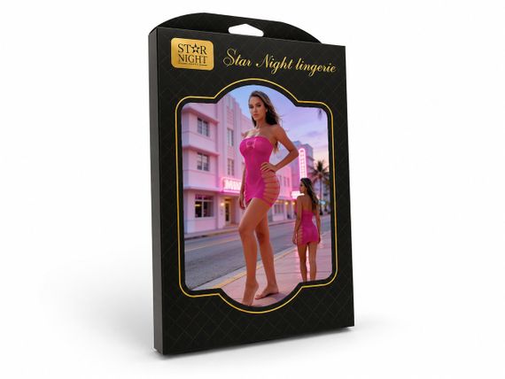Сукня сітка Star Night з розрізами з боків, рожева, OS (S-L) Sex Aura | Зображення 9