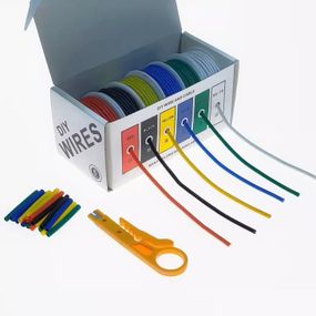 Набор проводов 26AWG 6 цветов по 10м многожильный+термоусадка та очистка в силиконовой изоляции