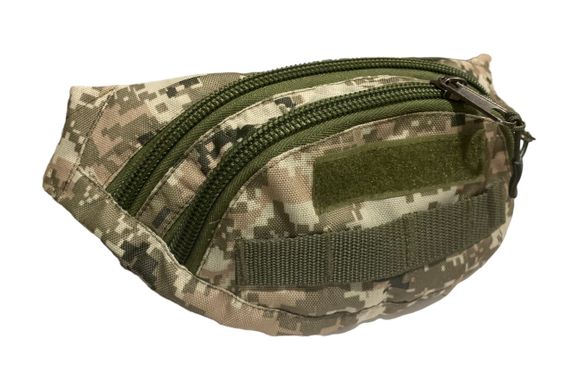 Сумка поясна бананка Tactic 4profi оксфорд PU піксель зелений с липучкой  з двома відділеннями