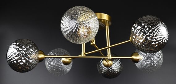 Люстра стельова на 6 лампочок 26787 Латунь 25х67х67 см.