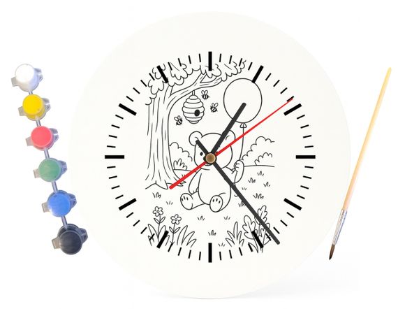 Дитячий набір для творчості годинник-розмальовка Вінні-Пух (за мотивами повісті Алана Мілна) 30 см (Г0009) | Зображення 2