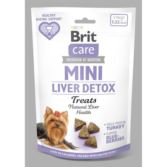 Ласощі Brit Care Mini Treats Liver Detox д/собак малих порід детокс печінки індичка смак чорниця 50 г | Зображення 2