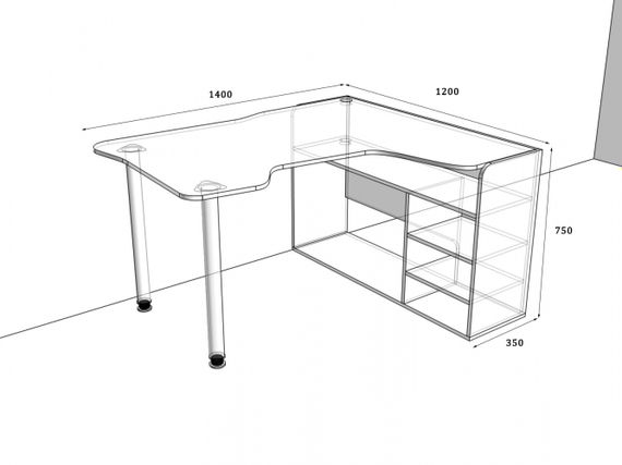 Стол компьютерный Comfy-Home Kano черныйкрасный | Зображення 2