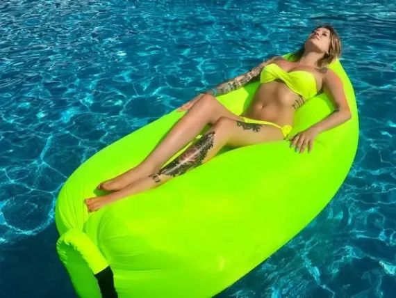 Ламзак надувной диван гамак матрас лежак Lamzac для отдыха, пляжа, природы 200х60 см | Зображення 6