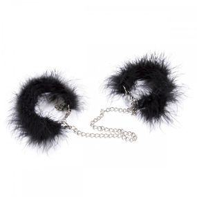Наручники з натурального пера на срібному ланцюжку