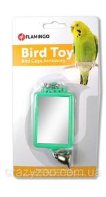 Іграшка для птахів Flamingo Mirror Straight+Bell Дзеркало з дзвіночком 6х8 см 100290