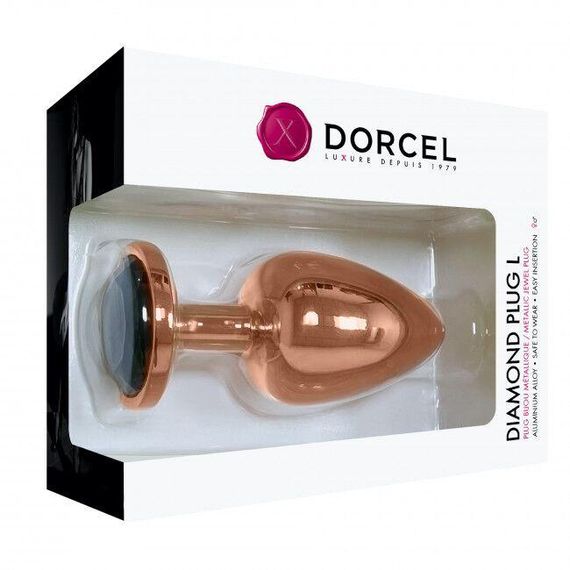 Золота металева анальна пробка із прикрасою у вигляді кристалу Dorcel - Diamond Plug, L | Зображення 4