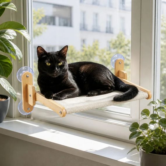 Підвісний гамак для кота KAT-03 на присосках, 62×40 см | Зображення 5