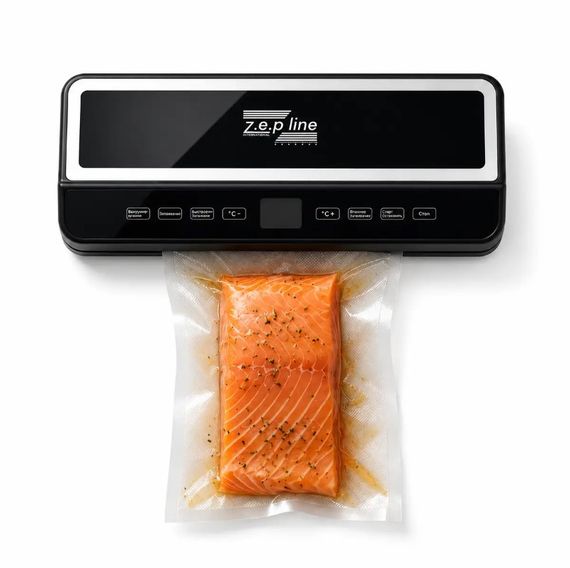 Вакуумный упаковщик Zepline ZP-00374 с пакетами вакууматор с сенсорной панелью управления дисплей LED-подсветка 200 Вт Черный | Зображення 1