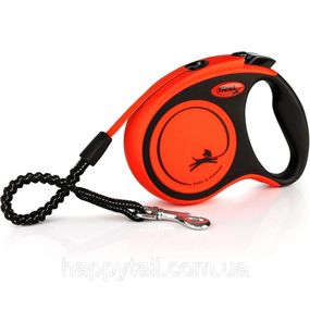Повод-рулетка Flexi Xtreme S 5 м до 20 кг оранжевый лента с амортизатором