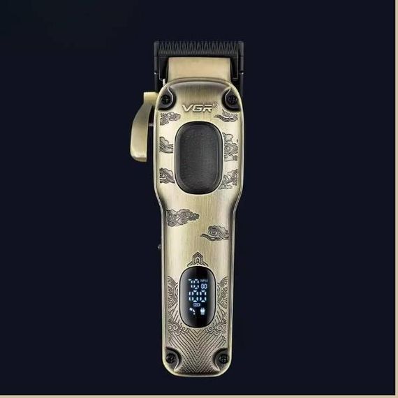 Машинка для стрижки волосся акумуляторна з 8 насадками та LED дисплеєм VGR V-027.