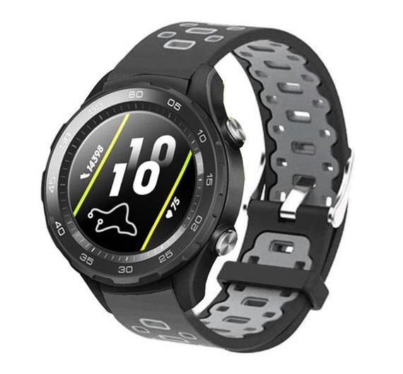 Спортивний ремінець Primo Perfor Classic для годинника Huawei Watch 2 - Black&Grey