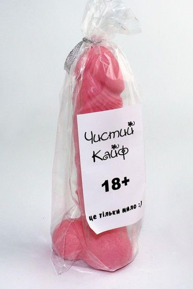 Крафтове мило-член із присоскою Чистий Кайф Pink size L, натуральне Sex Aura | Зображення 2