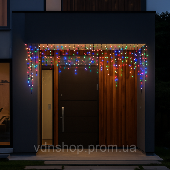Новорічна гірлянда вулична Бахрома 6 м 105 LED чорний провід Мультиколор 6МBML | Зображення 2