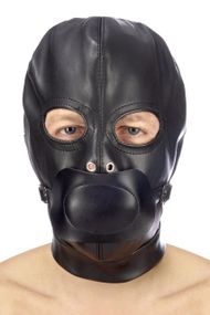 Капюшон з кляпом для БДСМ Fetish Tentation BDSM hood in leatherette with removable gag sexstyle