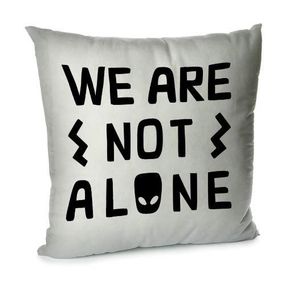 Подушка диванная с бархата We are not alone 45x45 см (45BP_UNI022_WH)