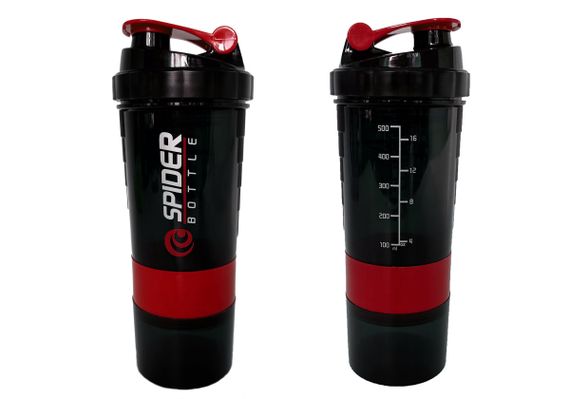 Шейкер спортивний EasyFit Spider 0,5л Чорно-червоний (EF-7200-R) | Зображення 1