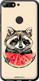 Чохол на Huawei Y7 Prime 2018 Єнотик з кавуном "4605b-1509-2448"