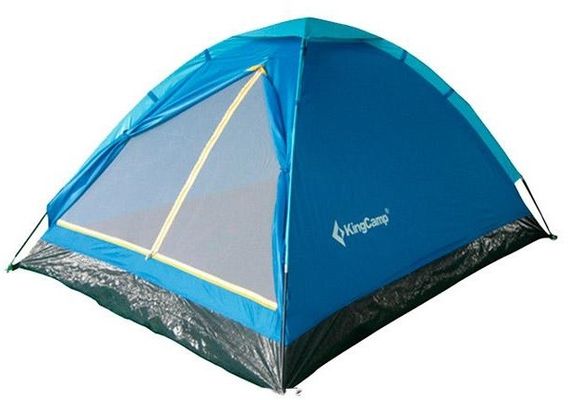Двомісна Палатка 205х105х105 см для кемпінгу з москітною сіткою KingCamp Monodome 2 синя
